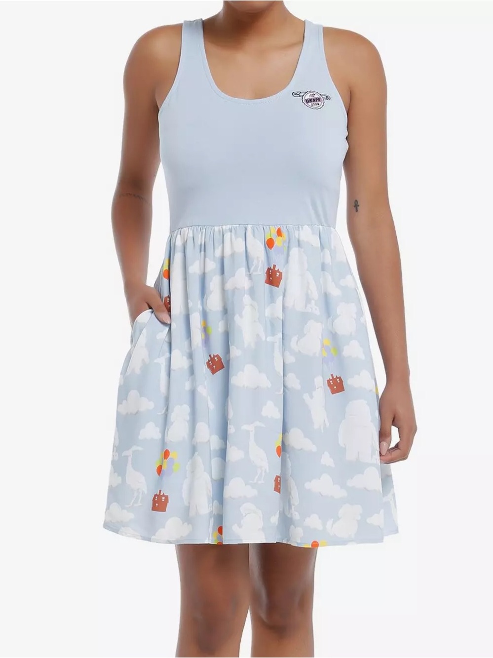 Disney Pixar Up Dress with Balloons and Clouds